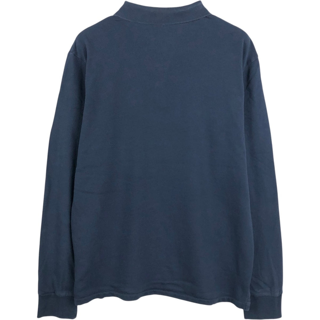 Ralph Lauren POLO RALPH LAUREN long-sleeved polo shirt, men's size L cotton navy blue type Vintage Second Hand