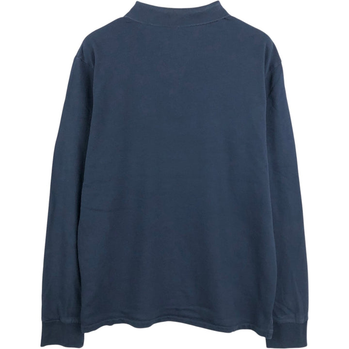 Ralph Lauren POLO RALPH LAUREN long-sleeved polo shirt, men's size L cotton navy blue type Vintage Second Hand
