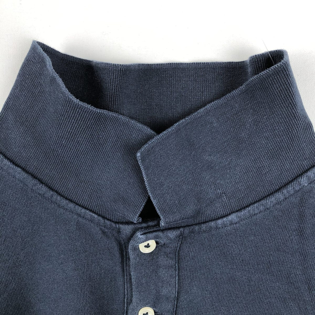 Ralph Lauren POLO RALPH LAUREN long-sleeved polo shirt, men's size L cotton navy blue type Vintage Second Hand