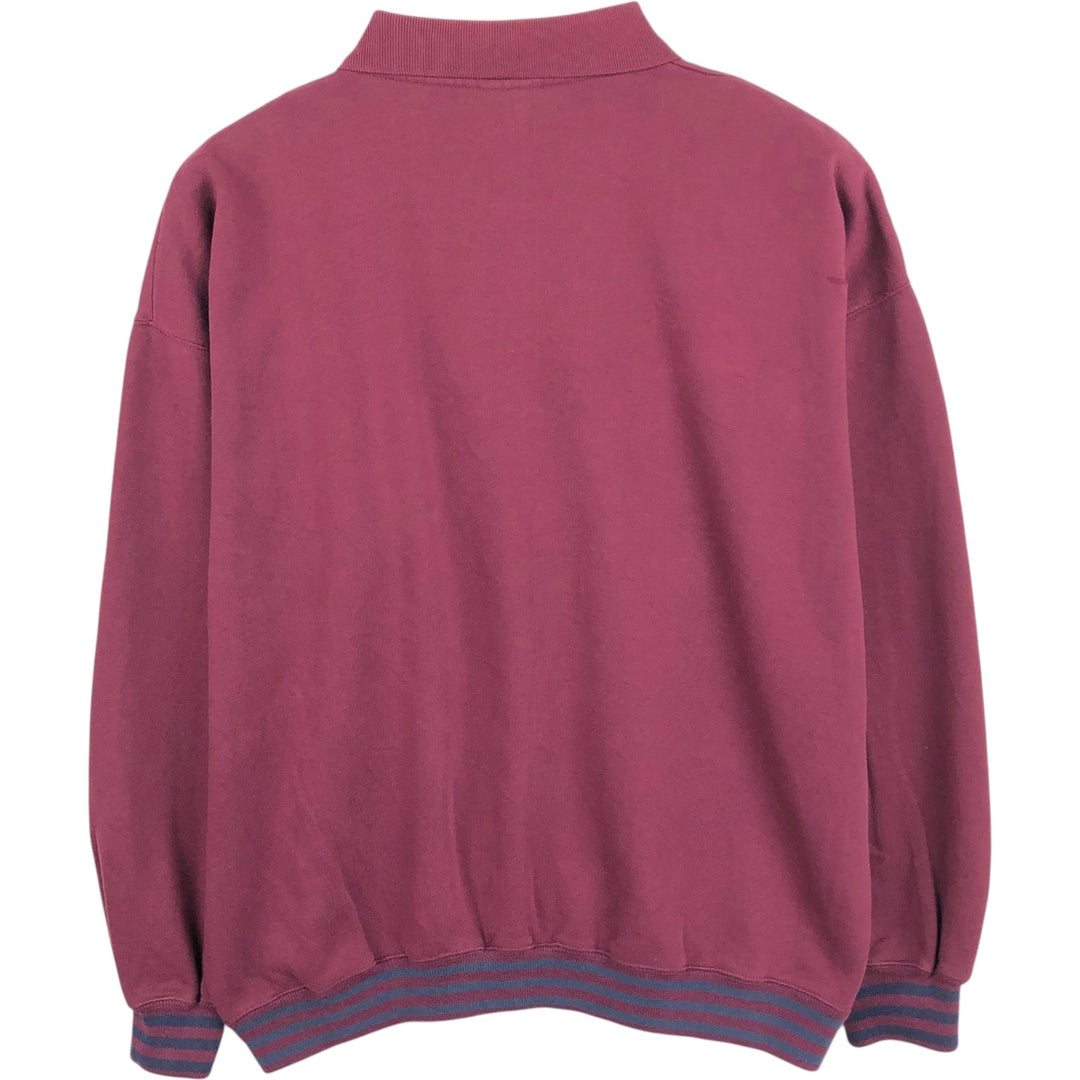 90'S CHEETAH Half-Button Sweatshirt, Men's Size L (Equivalent), Vintage polyester Red type red-purple Vintage Second Hand