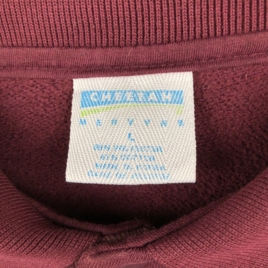 90'S CHEETAH Half-Button Sweatshirt, Men's Size L (Equivalent), Vintage polyester Red type red-purple Vintage Second Hand