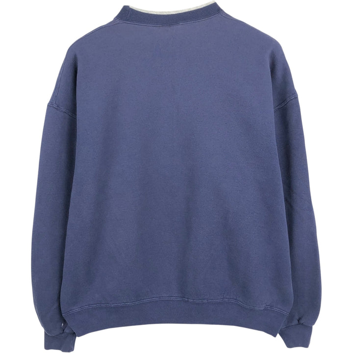 90'S Jerzees High Cotton Plain Blank Sweatshirt, Made in USA, Men's XL equivalent, Vintage cotton navy blue type Vintage Second Hand
