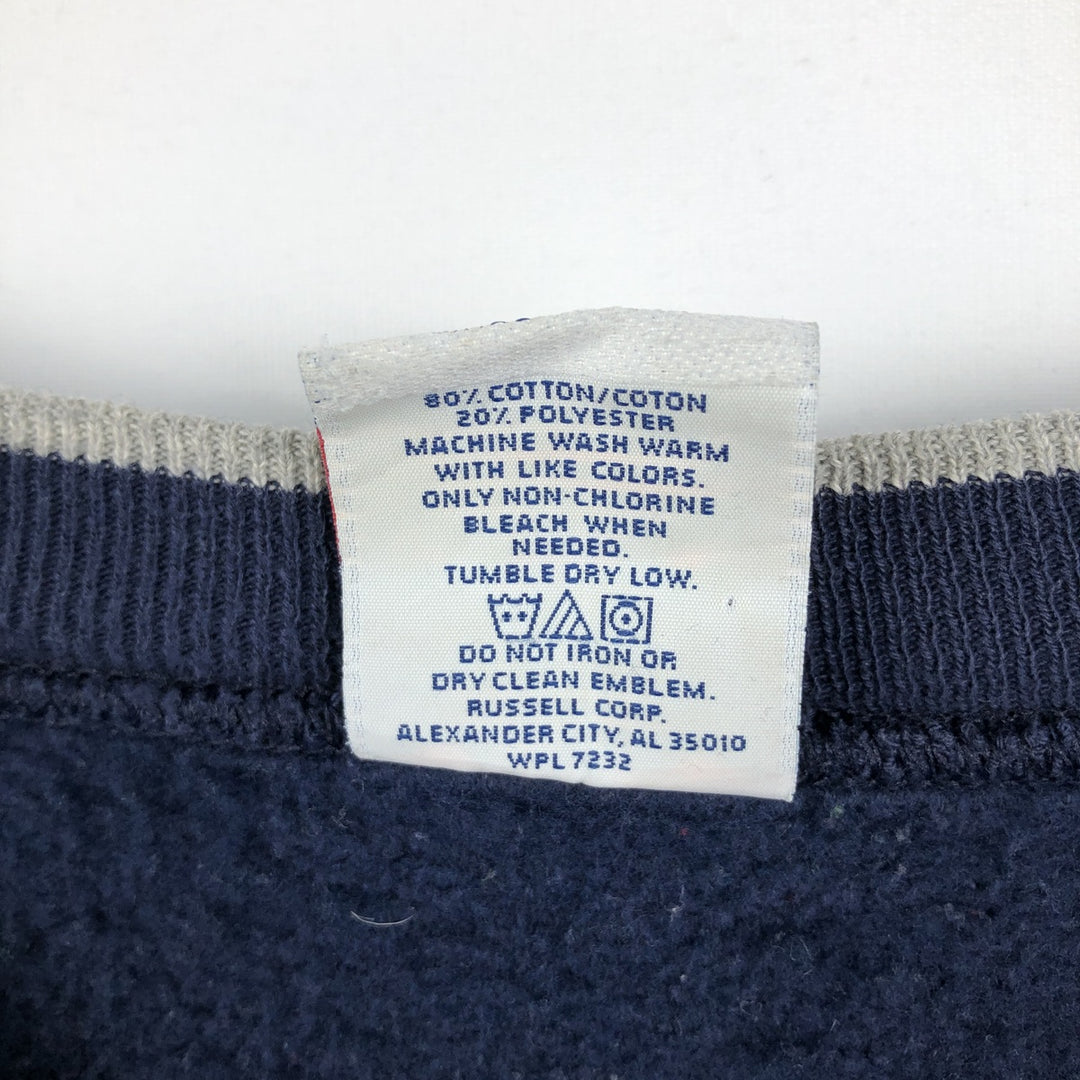 90'S Jerzees High Cotton Plain Blank Sweatshirt, Made in USA, Men's XL equivalent, Vintage cotton navy blue type Vintage Second Hand