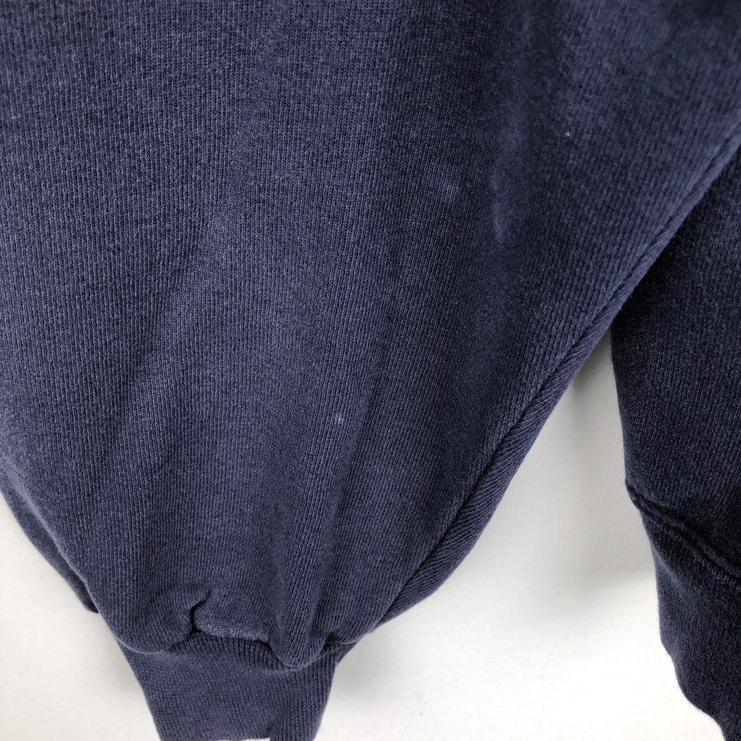 90'S Jerzees High Cotton Plain Blank Sweatshirt, Made in USA, Men's XL equivalent, Vintage cotton navy blue type Vintage Second Hand