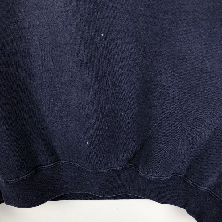90'S Jerzees High Cotton Plain Blank Sweatshirt, Made in USA, Men's XL equivalent, Vintage cotton navy blue type Vintage Second Hand