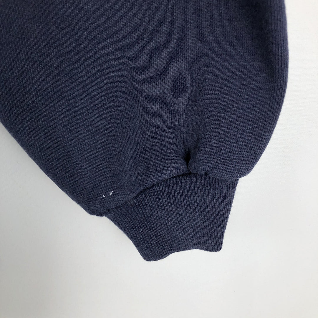 90'S Jerzees High Cotton Plain Blank Sweatshirt, Made in USA, Men's XL equivalent, Vintage cotton navy blue type Vintage Second Hand
