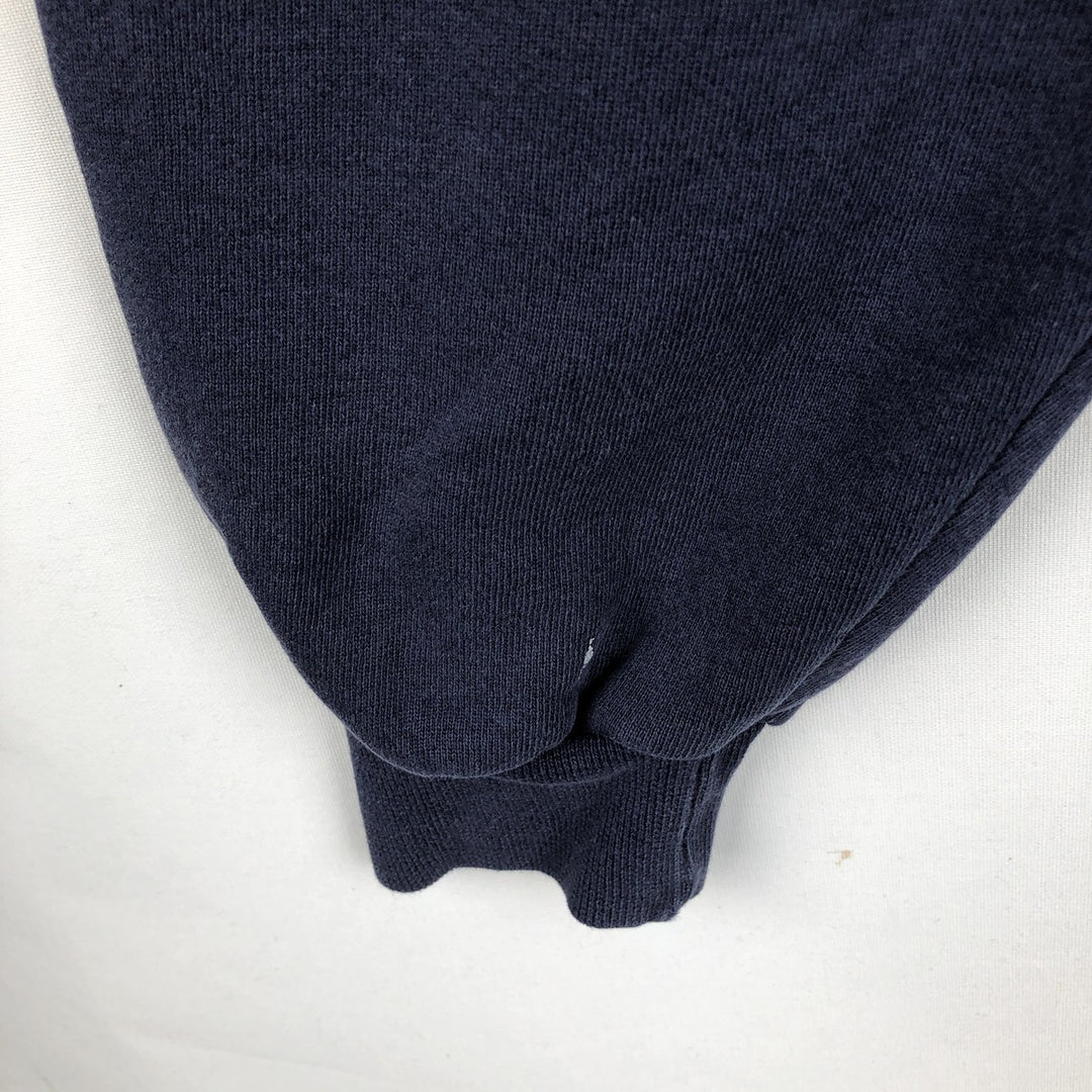 90'S Jerzees High Cotton Plain Blank Sweatshirt, Made in USA, Men's XL equivalent, Vintage cotton navy blue type Vintage Second Hand