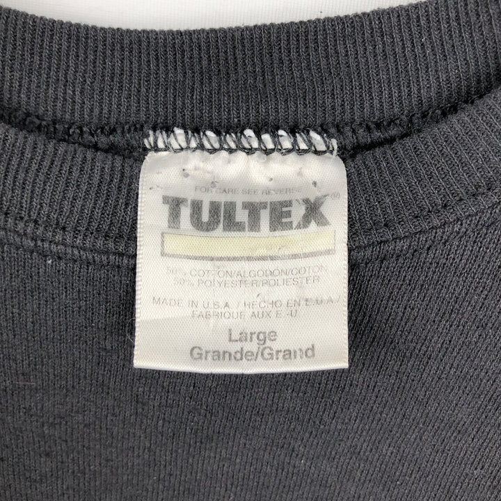 90'S TULTEX plain blank sweatshirt, made in USA, men's size L, vintage cotton black type Vintage Second Hand