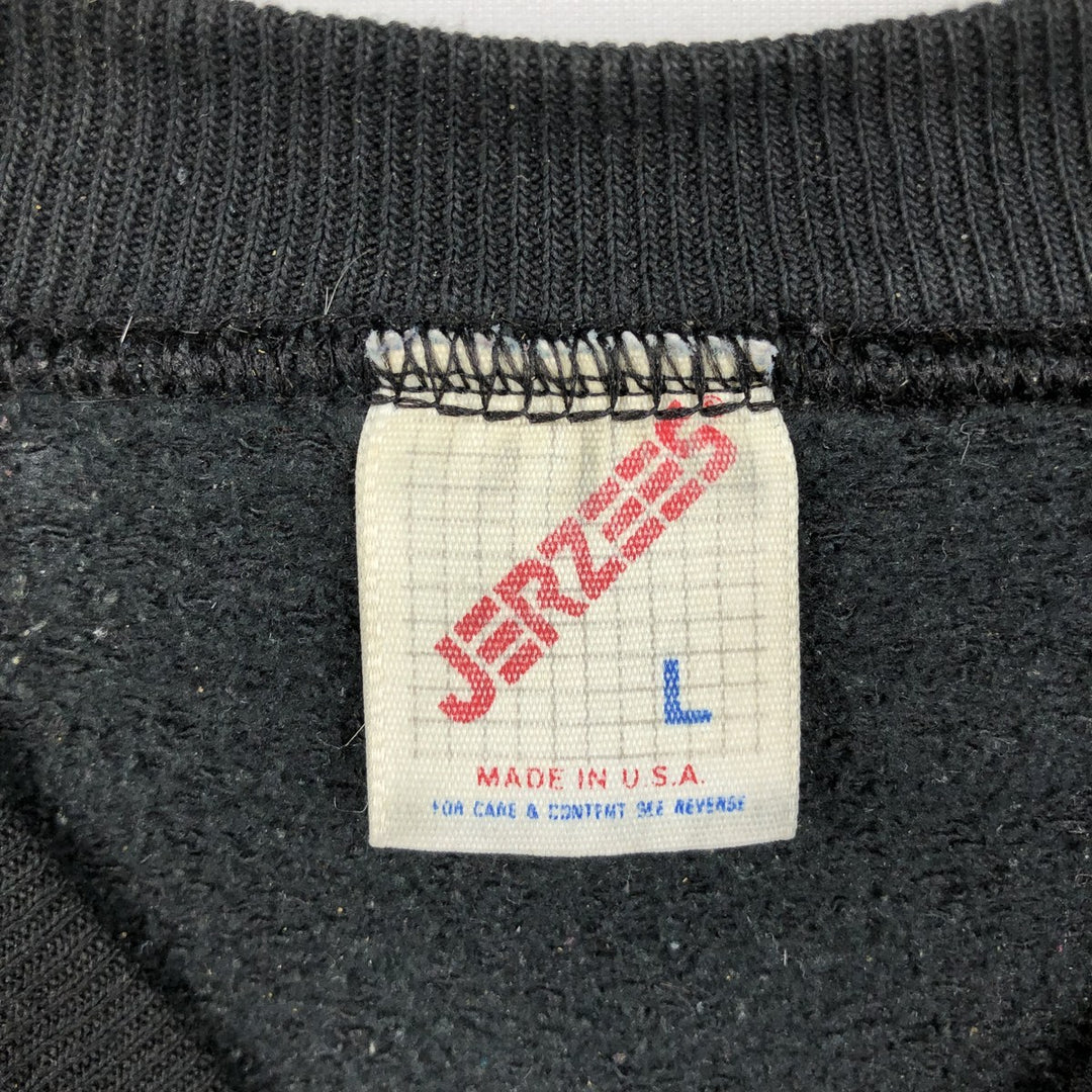 90'S Jerzees Plain Blank Sweatshirt Trainer Made in USA Men's Size L Vintage cotton black type Vintage Second Hand
