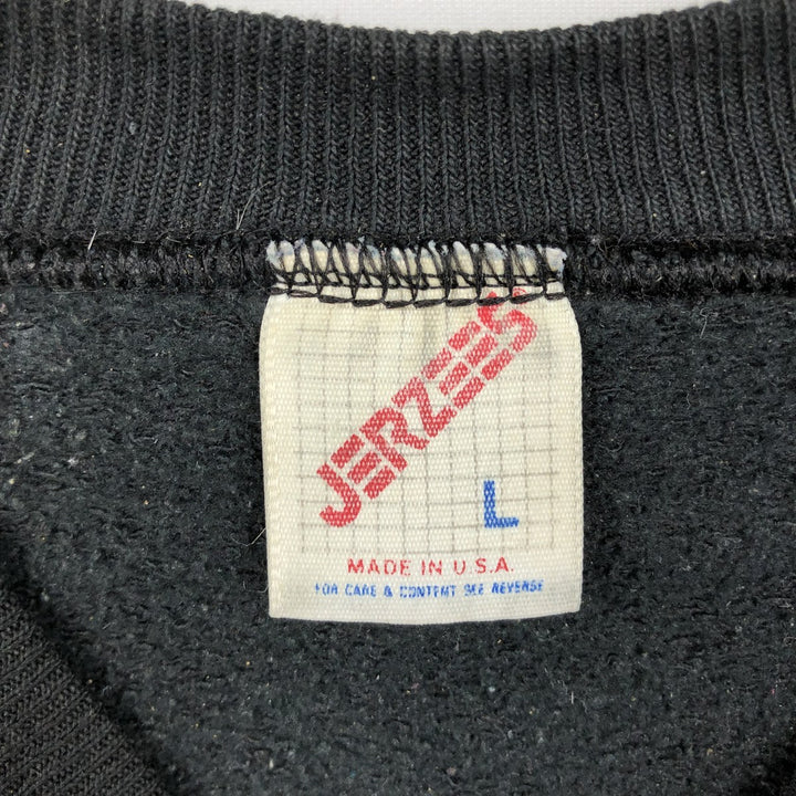 90'S Jerzees Plain Blank Sweatshirt Trainer Made in USA Men's Size L Vintage cotton black type Vintage Second Hand