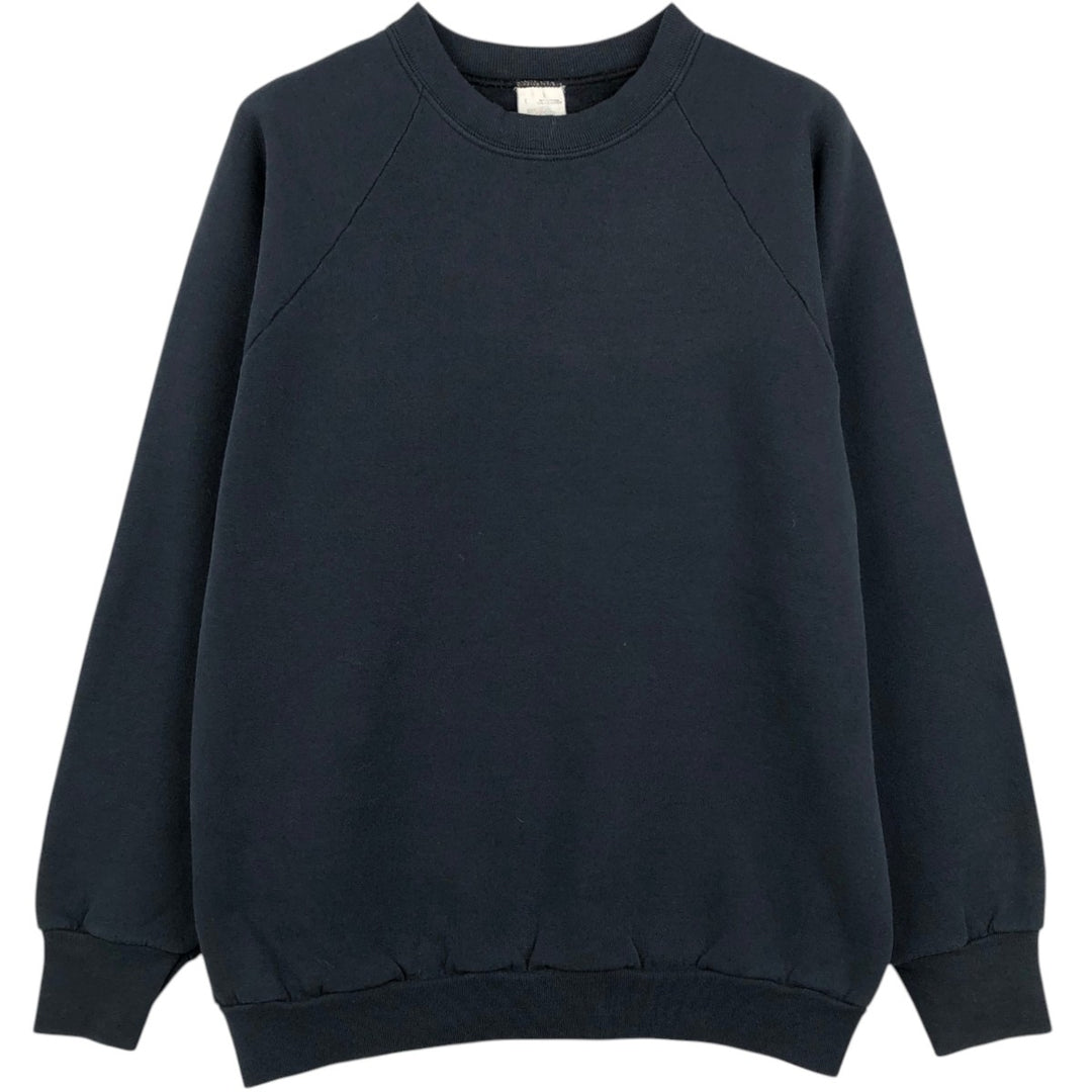 90'S Fruit of the Loom plain blank sweatshirt, made in the USA, men's size L, vintage cotton black type Vintage Second Hand