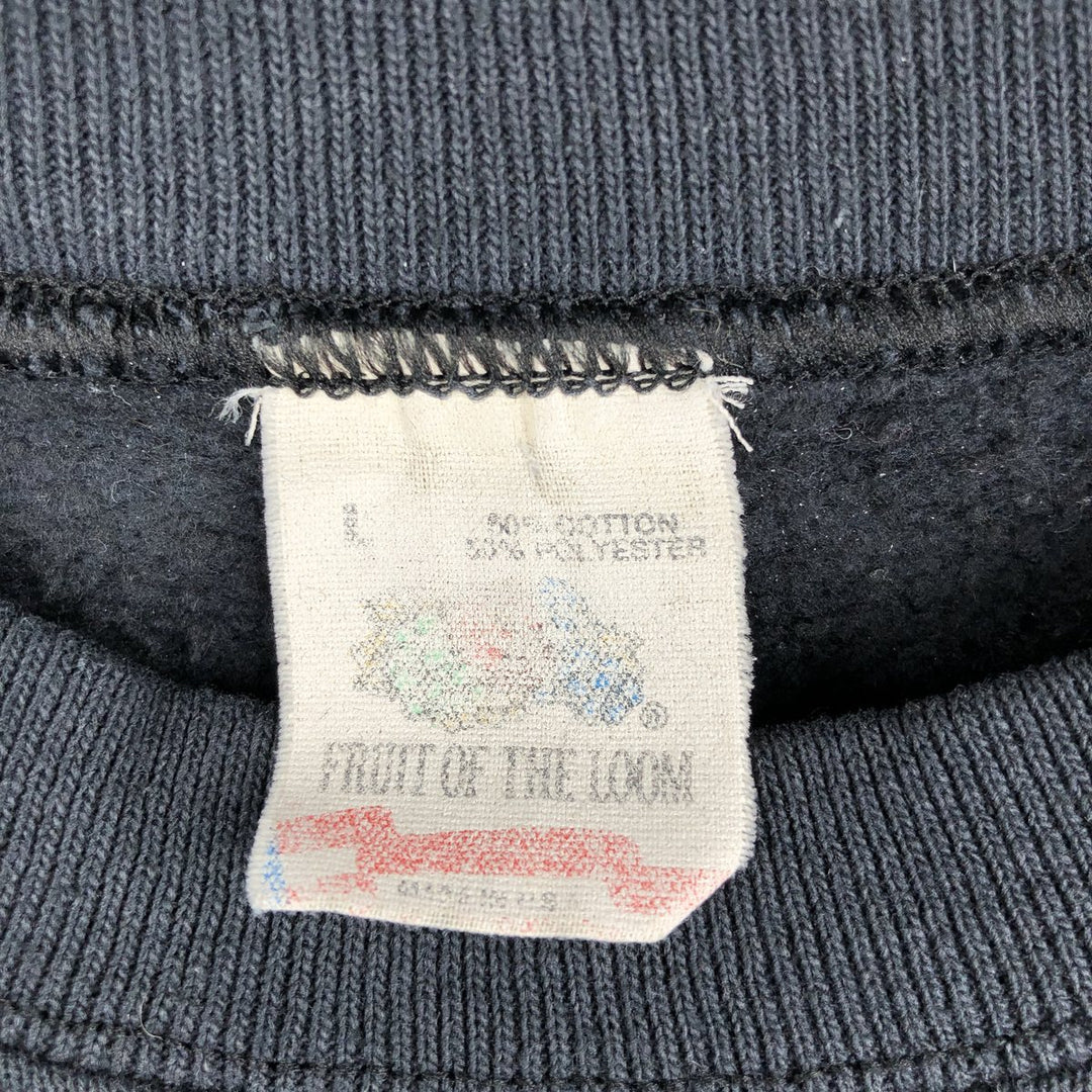 90'S Fruit of the Loom plain blank sweatshirt, made in the USA, men's size L, vintage cotton black type Vintage Second Hand