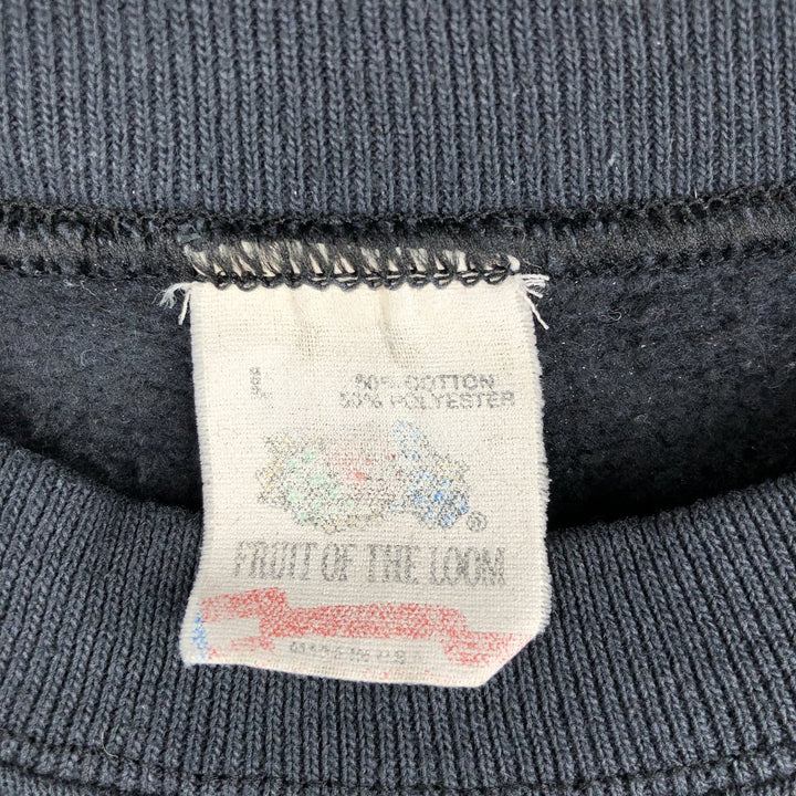 90'S Fruit of the Loom plain blank sweatshirt, made in the USA, men's size L, vintage cotton black type Vintage Second Hand