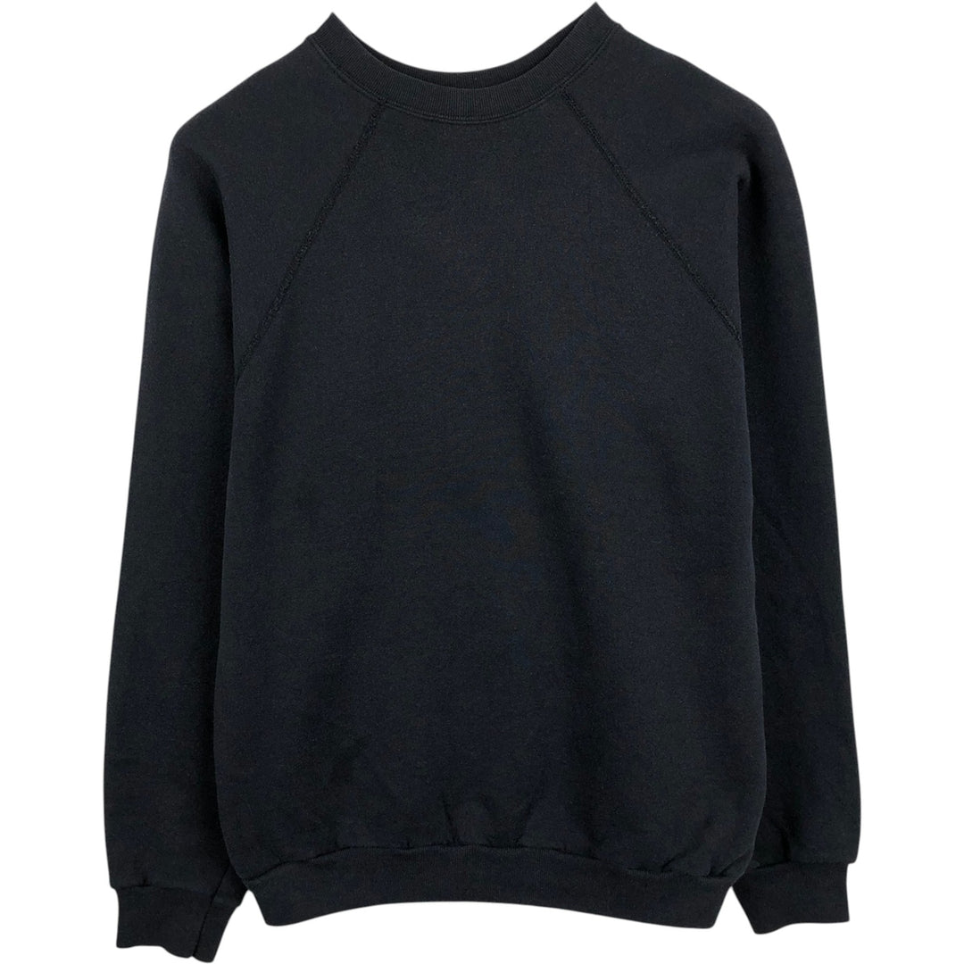 90'S TULTEX plain blank sweatshirt, made in USA, men's size L, vintage cotton black type Vintage Second Hand