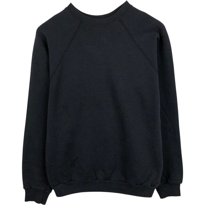 90'S TULTEX plain blank sweatshirt, made in USA, men's size L, vintage cotton black type Vintage Second Hand
