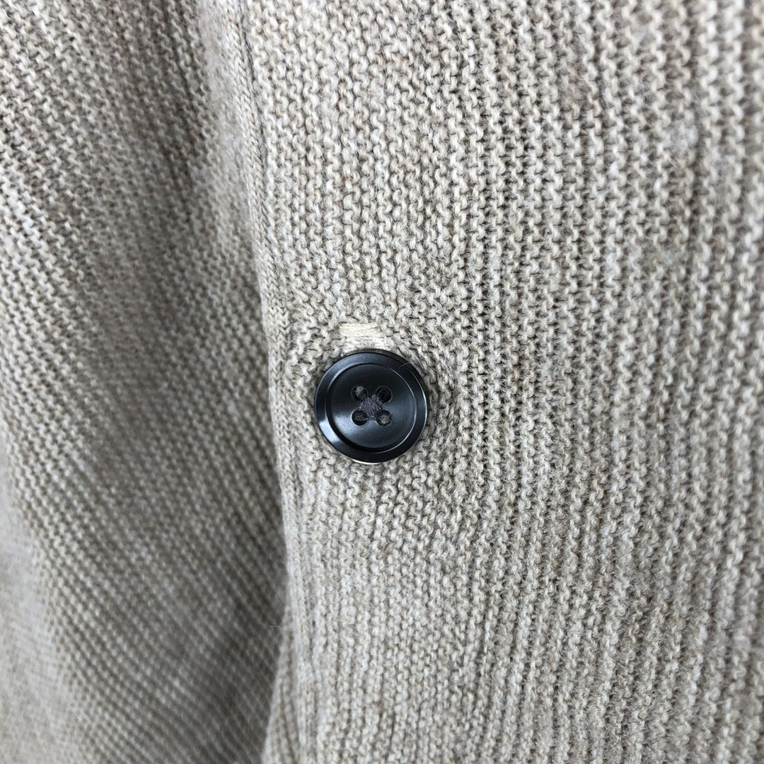 90'S IZOD Acrylic Knit Cardigan, Made in USA, Men's Size S (Equivalent), Vintage acrylic Khaki type Vintage Second Hand