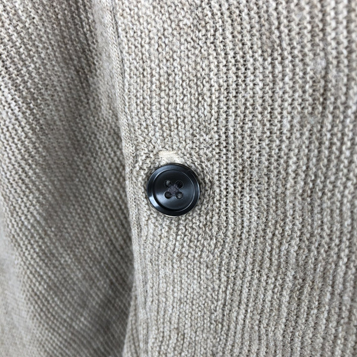 90'S IZOD Acrylic Knit Cardigan, Made in USA, Men's Size S (Equivalent), Vintage acrylic Khaki type Vintage Second Hand