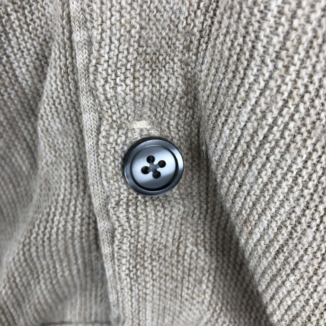 90'S IZOD Acrylic Knit Cardigan, Made in USA, Men's Size S (Equivalent), Vintage acrylic Khaki type Vintage Second Hand