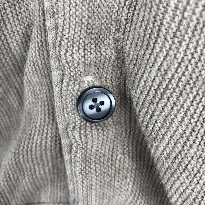 90'S IZOD Acrylic Knit Cardigan, Made in USA, Men's Size S (Equivalent), Vintage acrylic Khaki type Vintage Second Hand