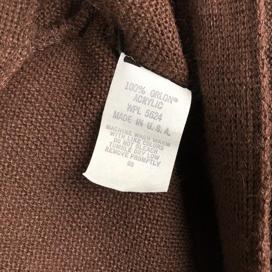 1970'S PINE STATE Acrylic Knit Cardigan, Made in USA, Men's Size L (approx.), Vintage Oron Acrylic brown type Vintage Second Hand