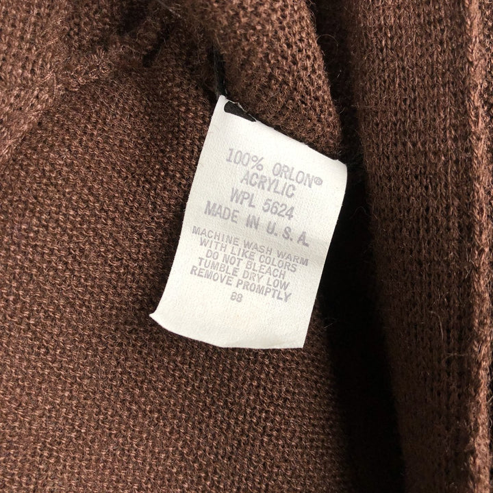 1970'S PINE STATE Acrylic Knit Cardigan, Made in USA, Men's Size L (approx.), Vintage Oron Acrylic brown type Vintage Second Hand