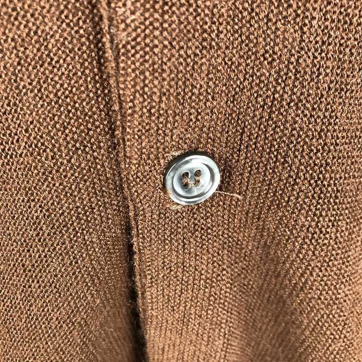 1970'S PINE STATE Acrylic Knit Cardigan, Made in USA, Men's Size L (approx.), Vintage Oron Acrylic brown type Vintage Second Hand