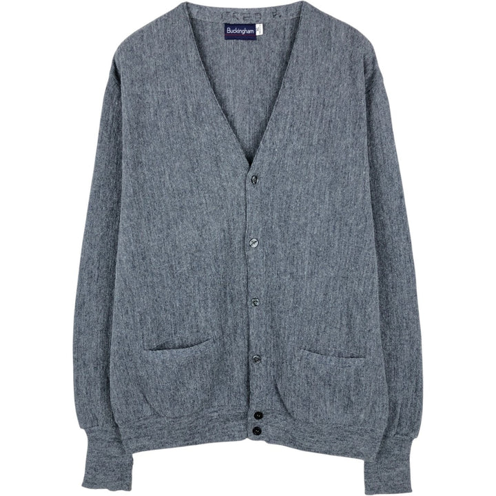 Buckingham Acrylic Knit Cardigan, Made in USA, Men's Size XL Oron Acrylic gray type Vintage Second Hand