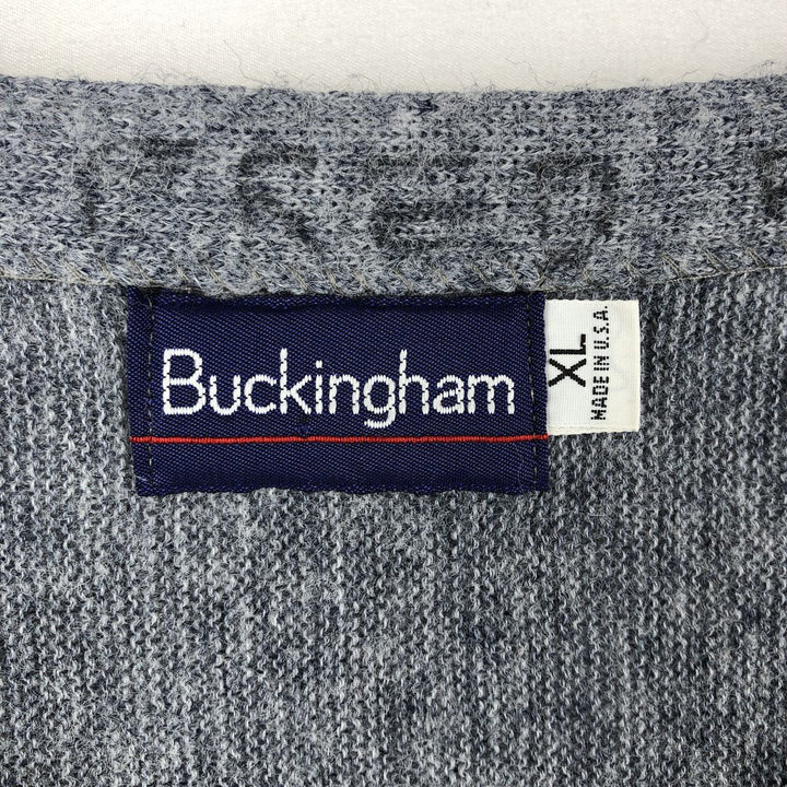 Buckingham Acrylic Knit Cardigan, Made in USA, Men's Size XL Oron Acrylic gray type Vintage Second Hand