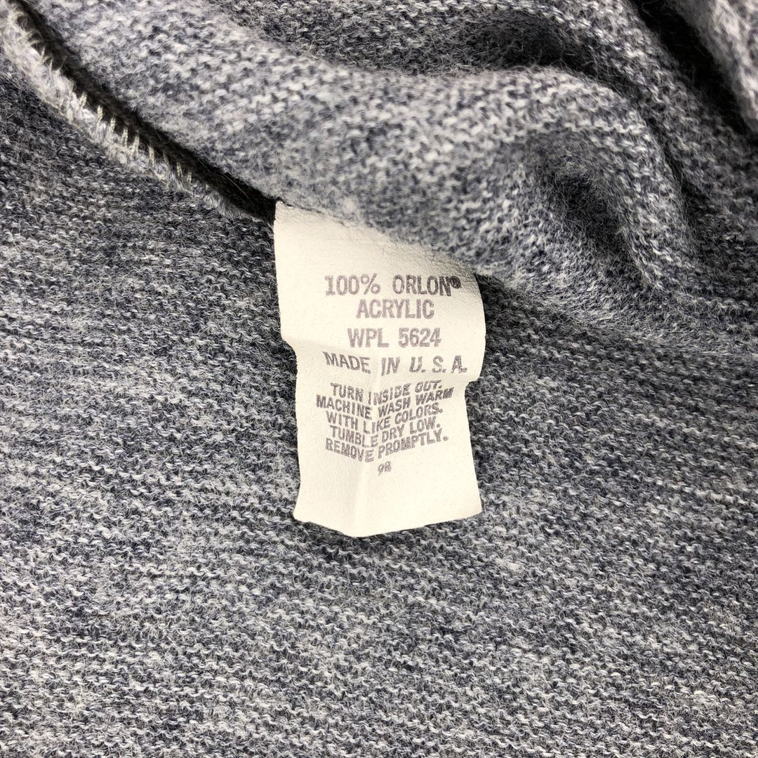 Buckingham Acrylic Knit Cardigan, Made in USA, Men's Size XL Oron Acrylic gray type Vintage Second Hand