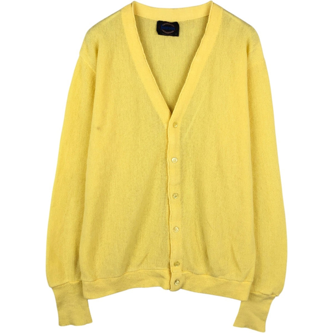 Vintage 80'S Jantzen acrylic knit cardigan, made in the USA, size M for men Oron Acrylic yellow type Vintage Second Hand