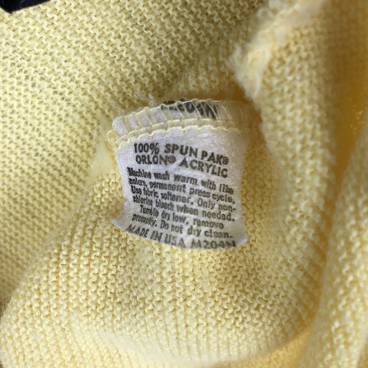 Vintage 80'S Jantzen acrylic knit cardigan, made in the USA, size M for men Oron Acrylic yellow type Vintage Second Hand