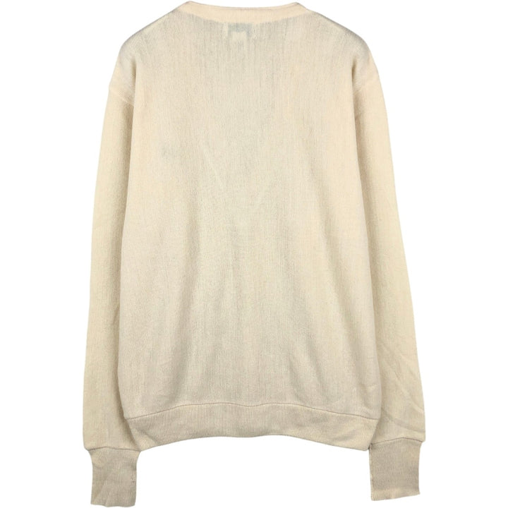 Vintage 90'S IZOD acrylic knit cardigan, made in the USA, size L, men's acrylic unbleached Vintage Second Hand