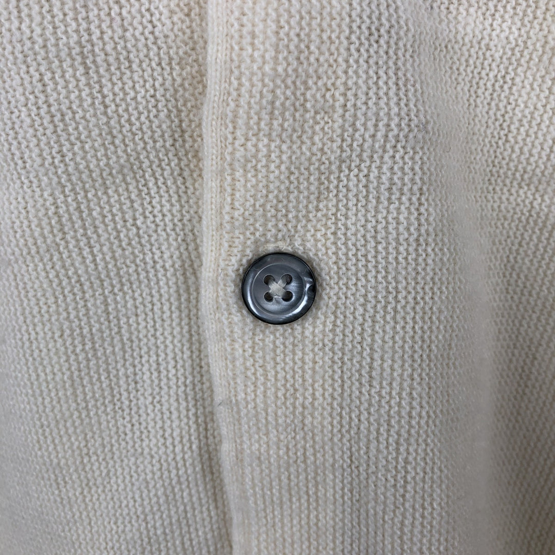 Vintage 90'S IZOD acrylic knit cardigan, made in the USA, size L, men's acrylic unbleached Vintage Second Hand