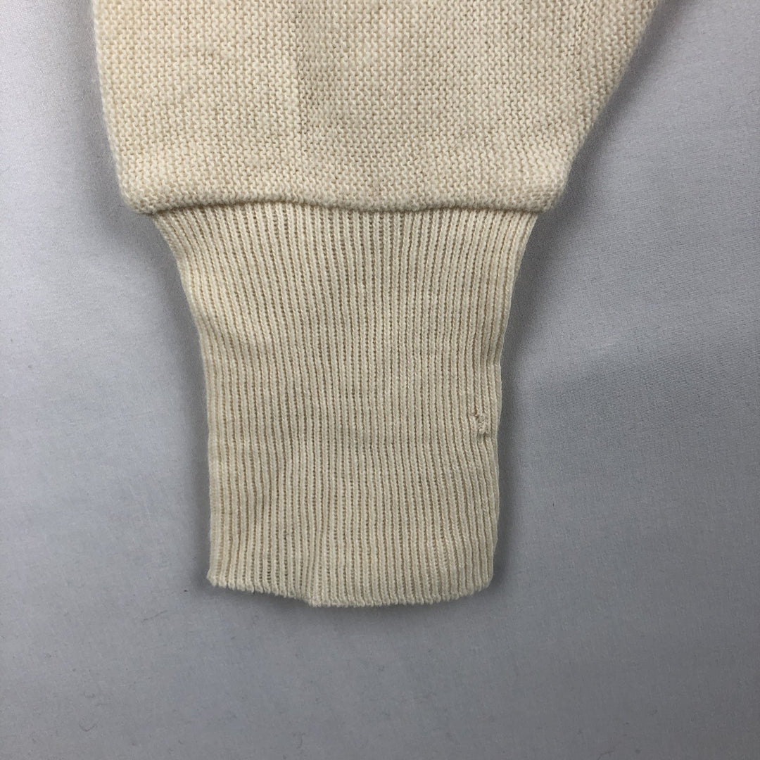 Vintage 90'S IZOD acrylic knit cardigan, made in the USA, size L, men's acrylic unbleached Vintage Second Hand