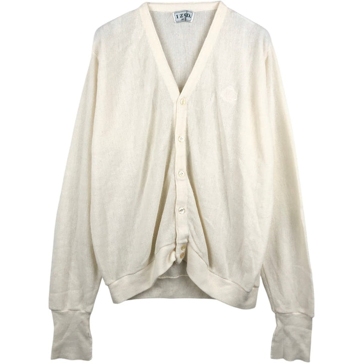 90'S IZOD acrylic knit cardigan, made in the USA, men's size L, vintage acrylic unbleached Vintage Second Hand