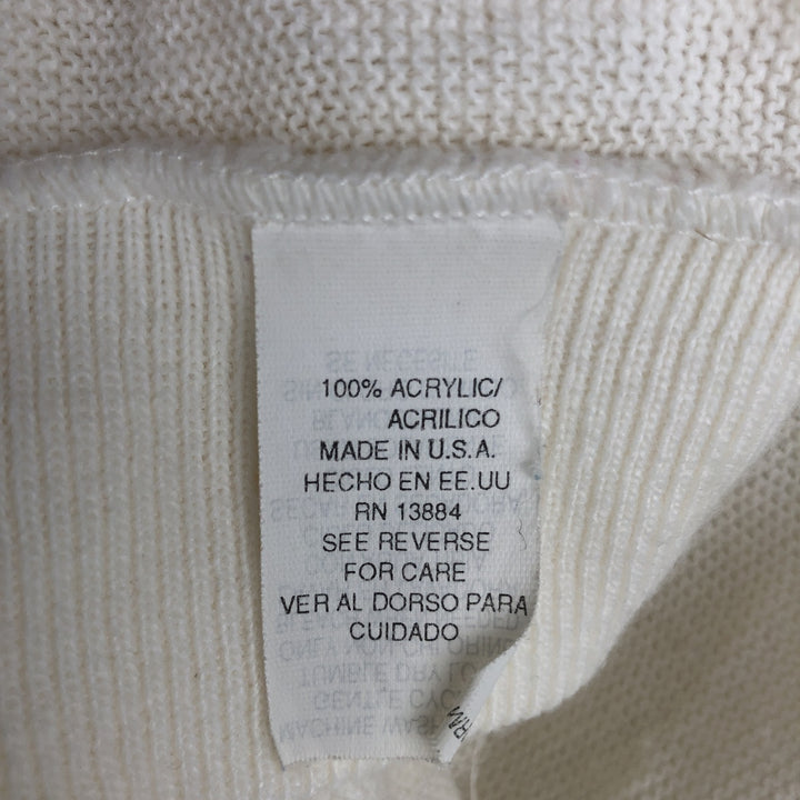 90'S IZOD acrylic knit cardigan, made in the USA, men's size L, vintage acrylic unbleached Vintage Second Hand