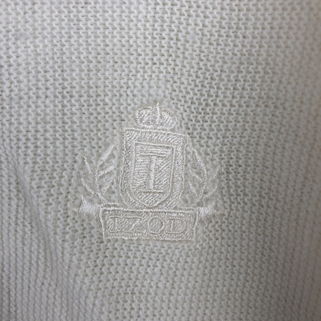 90'S IZOD acrylic knit cardigan, made in the USA, men's size L, vintage acrylic unbleached Vintage Second Hand