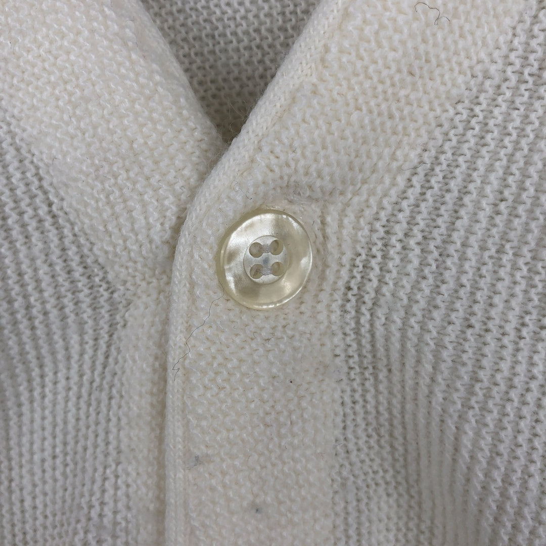 90'S IZOD acrylic knit cardigan, made in the USA, men's size L, vintage acrylic unbleached Vintage Second Hand