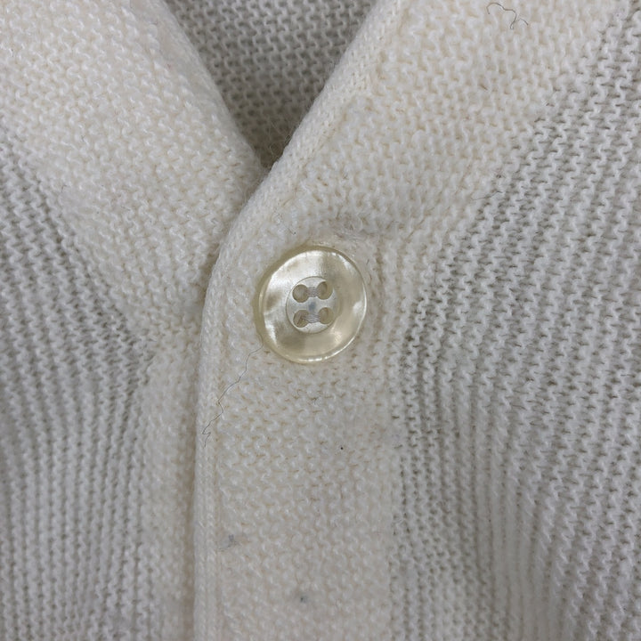 90'S IZOD acrylic knit cardigan, made in the USA, men's size L, vintage acrylic unbleached Vintage Second Hand