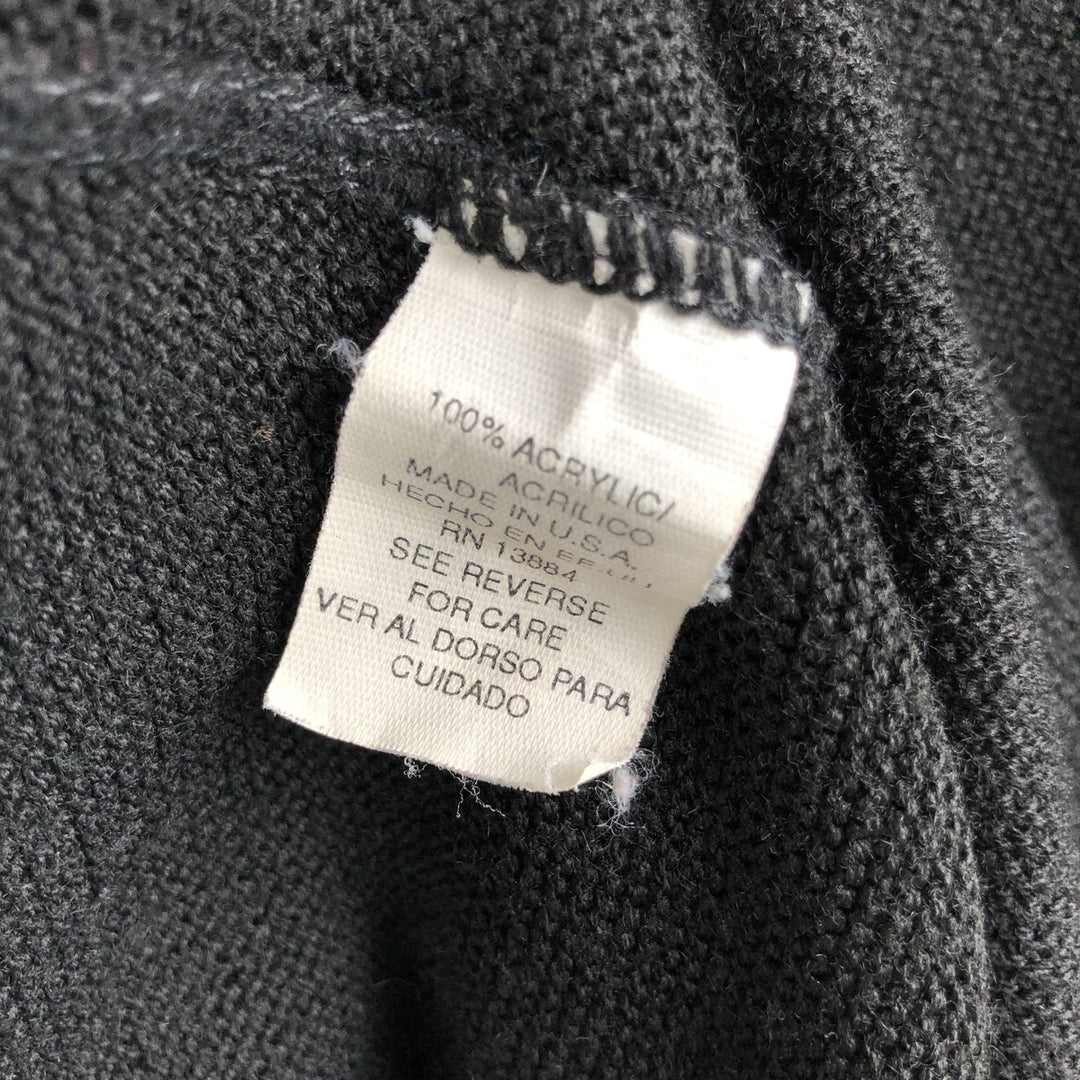 90'S IZOD acrylic knit cardigan, made in the USA, men's size L, vintage acrylic black type Vintage Second Hand
