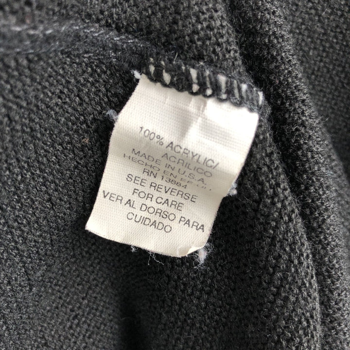 90'S IZOD acrylic knit cardigan, made in the USA, men's size L, vintage acrylic black type Vintage Second Hand
