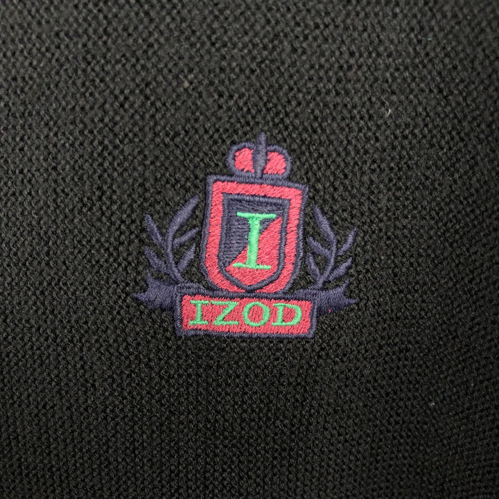 90'S IZOD acrylic knit cardigan, made in the USA, men's size L, vintage acrylic black type Vintage Second Hand