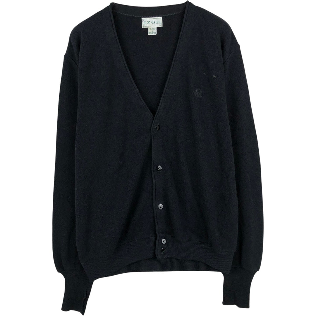Vintage 90'S IZOD acrylic knit cardigan, made in the USA, size L, men's acrylic black type Vintage Second Hand