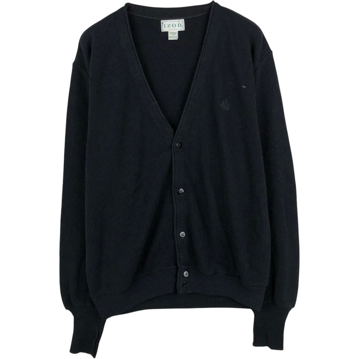 Vintage 90'S IZOD acrylic knit cardigan, made in the USA, size L, men's acrylic black type Vintage Second Hand