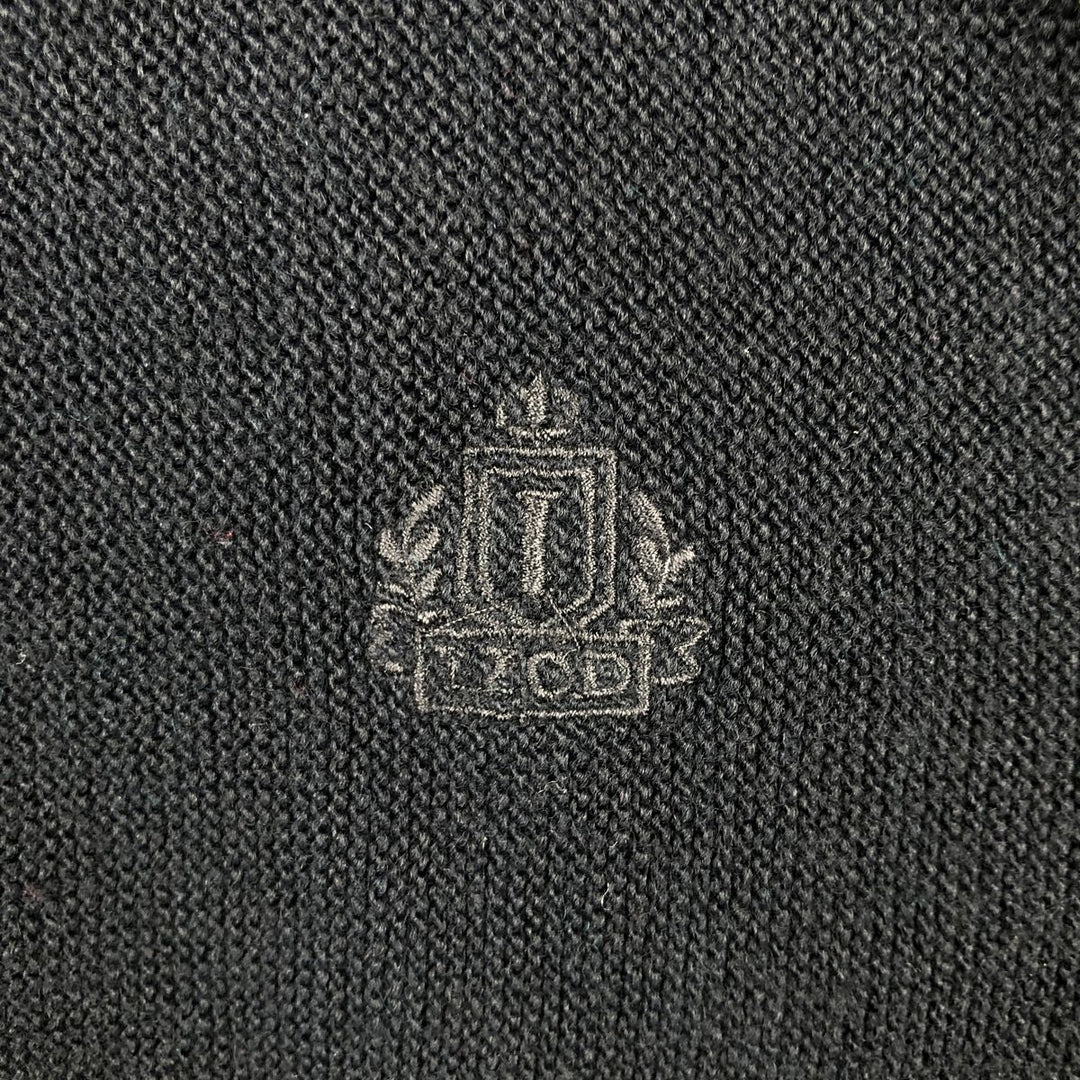 Vintage 90'S IZOD acrylic knit cardigan, made in the USA, size L, men's acrylic black type Vintage Second Hand