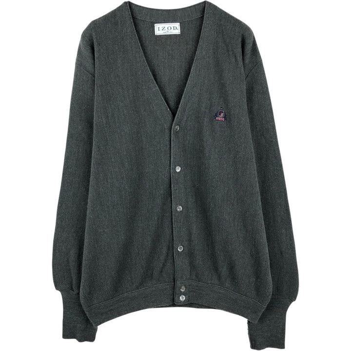 Vintage 90'S IZOD knit cardigan, made in the USA, men's size XL unclear Charcoal Vintage Second Hand