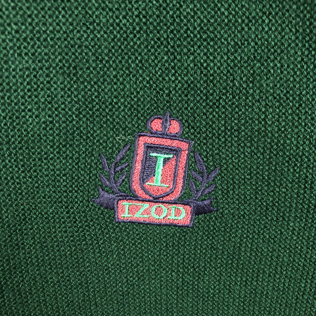 Vintage 90'S IZOD acrylic knit cardigan, made in the USA, size M, men's acrylic Green type dark green Vintage Second Hand