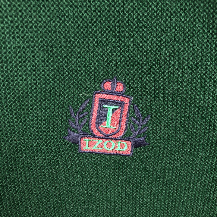 Vintage 90'S IZOD acrylic knit cardigan, made in the USA, size M, men's acrylic Green type dark green Vintage Second Hand