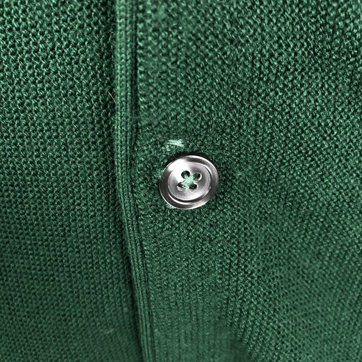 Vintage 90'S IZOD acrylic knit cardigan, made in the USA, size M, men's acrylic Green type dark green Vintage Second Hand