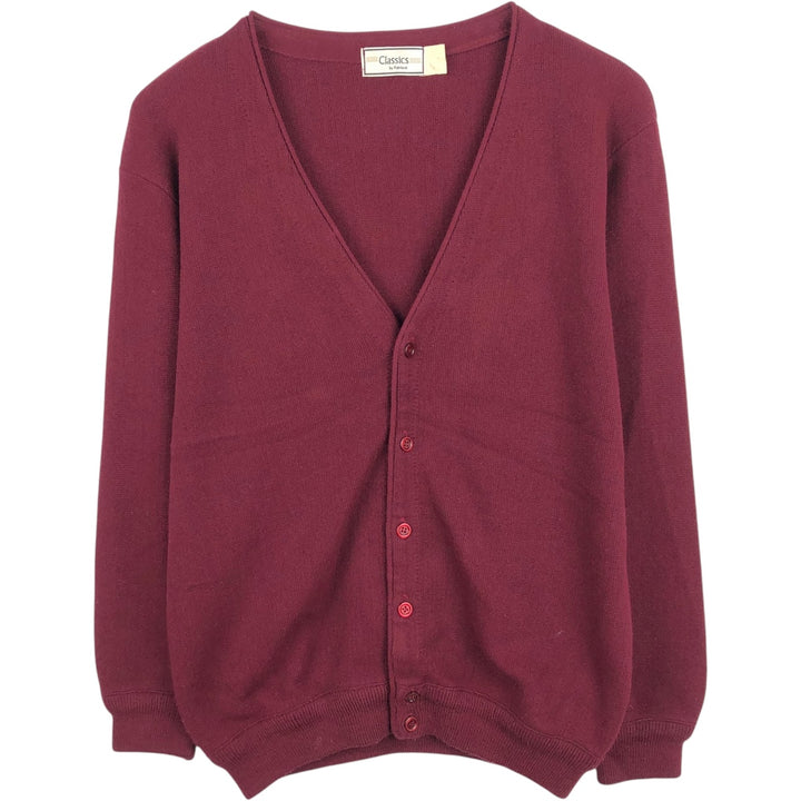90'S Classics by Palmland Acrylic Knit Cardigan, Made in USA, Men's XL equivalent, Vintage acrylic Red type red-purple Vintage Second Hand